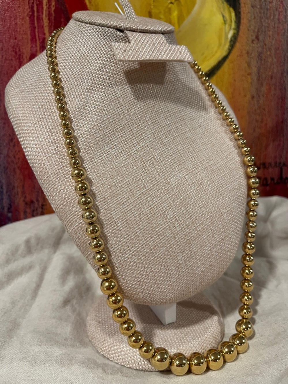 Vintage Napier 24” Gold Beaded Necklace